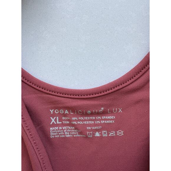 Yogalicious Women’s Nude Tech Contouring Cropped Bra Top Apple Butter Size XL - Picture 7 of 7